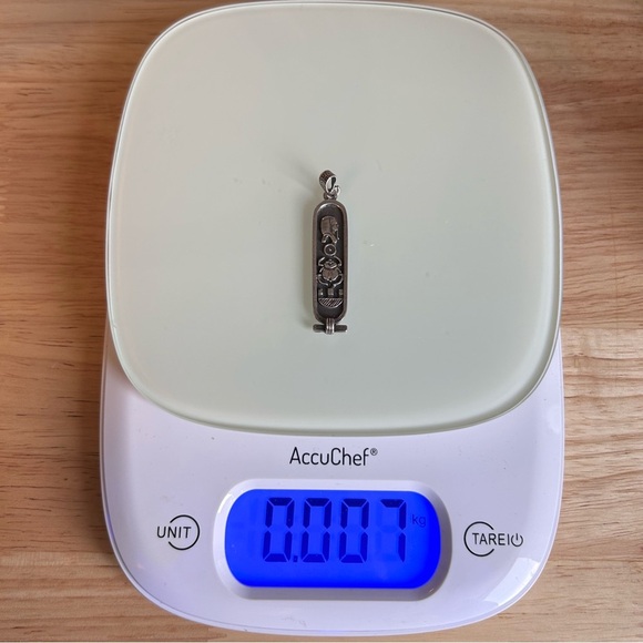 Sterling Silver Egyptian Hieroglyphics Cartouche Tag 2.2 in Length Pendant Only - Picture 10 of 10